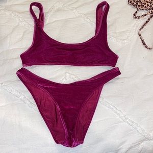 purple velvet mimi bikini. worn once since bought